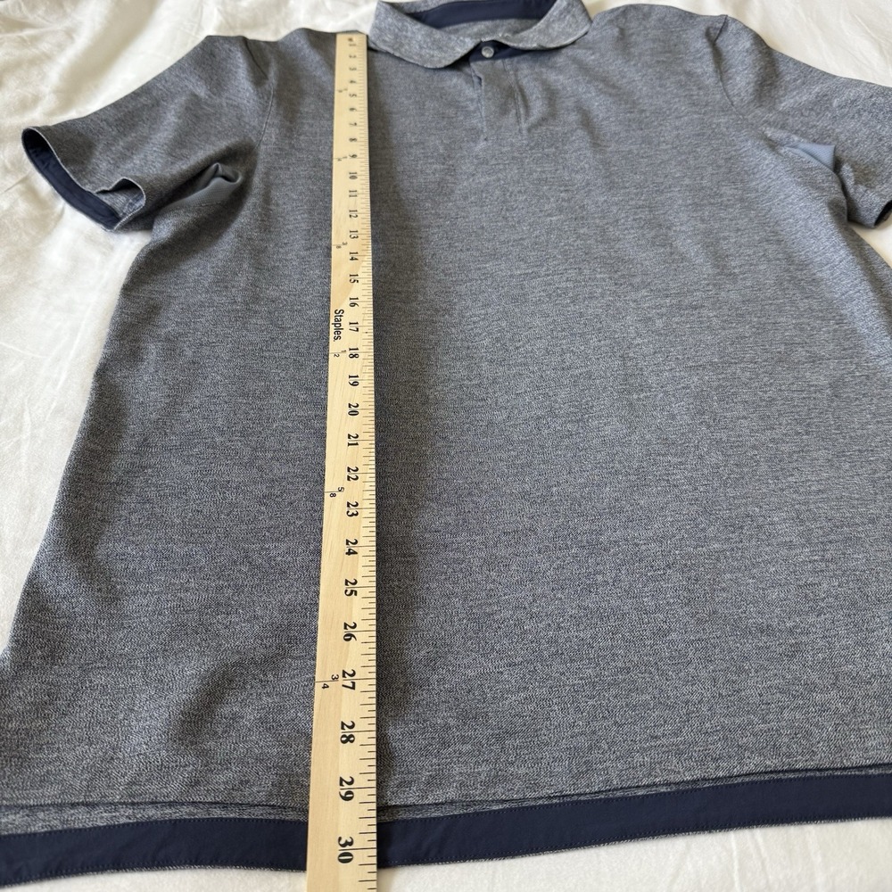 Outdoor Voices Clubknit Performance Heather Blue Gray Polo Golf Shirt XL - Picture 8 of 8